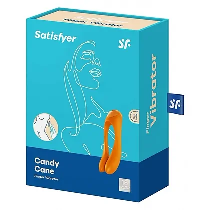 Satisfyer Candy Cane Finger Vibrator Portocaliu