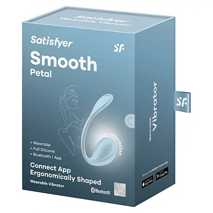 Satisfyer Smooth Petal Connect Vibrator Purtabil 12 Moduri Albastru
