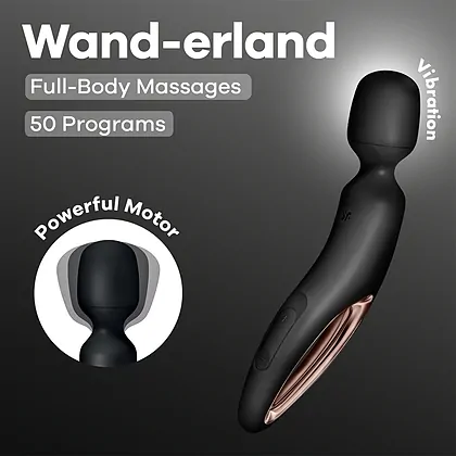 Satisfyer Wand-erland - 50 Programe, Reîncărcabil Negru