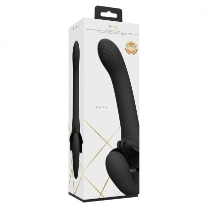 Satu Pulse-Wave And Vibrating Strapon Negru