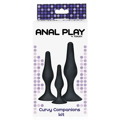Set 3 Anal Plug Curvy Companions Negru