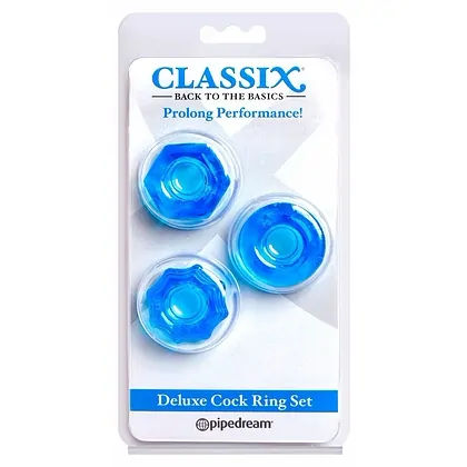 Set 3 inele Penis Deluxe Albastru