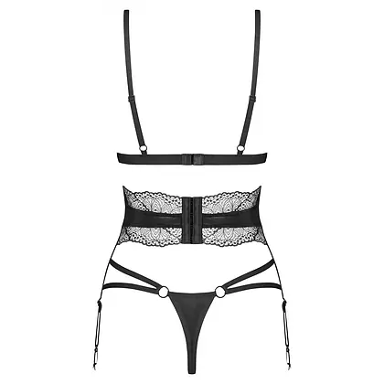 Set 3 Piese Obsessive Lobellis Negru XL-2XL