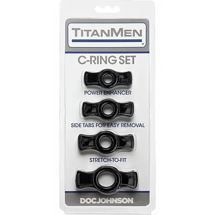 Set 4 Inele Penis Titan Men Negru