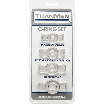 Set 4 Inele Penis TitanMen Tools Transparent