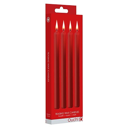 Set 4 Lumânări Teasing Wax Large Roșu