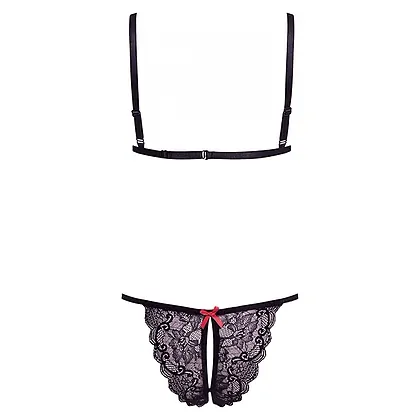 Set Barely Bare X Strap Bralette Negru S-L