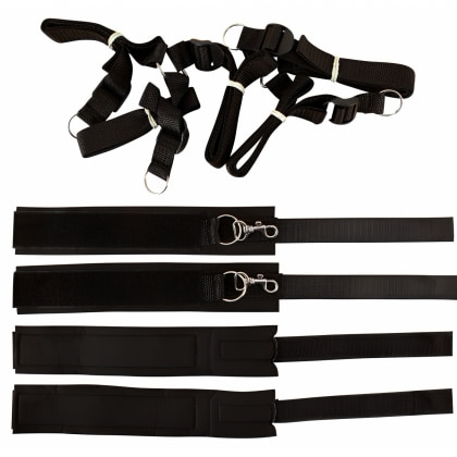 Set Bed Restraint Bondage Negru