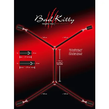 Set Cătușe Mâini Și Glezne Bed Shackles Negru