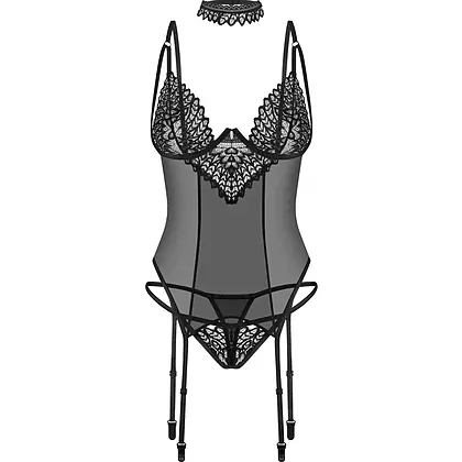 Set Corset Obsessive Donarella Negru XS-S