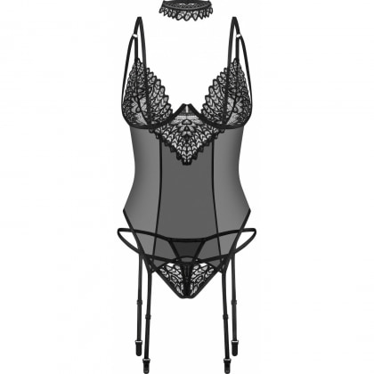 Set Corset Obsessive Donarella Negru XS-S