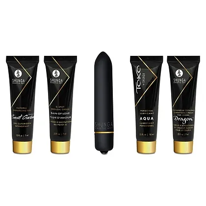 Set Creme Și Vibrator Naughty Geisha Negru