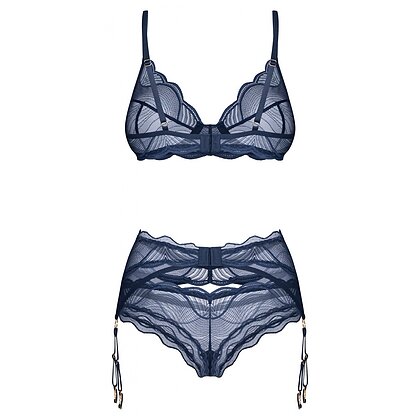 Set Cu Portjartier Obsessive Nightly Albastru XS-S
