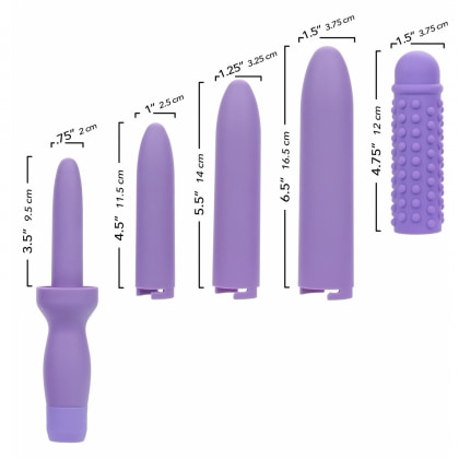 Set Dilatatoare Reîncărcabile 4 Mărimi + Manșon, 10 Moduri Mov