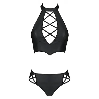 Set Din Piele Passion Nancy Bikini Negru L-XL