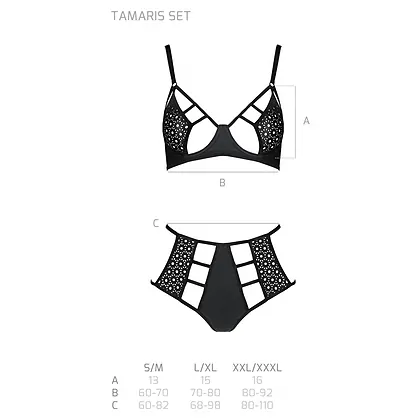 Set Din Piele Passion Tamaris Negru L-XL