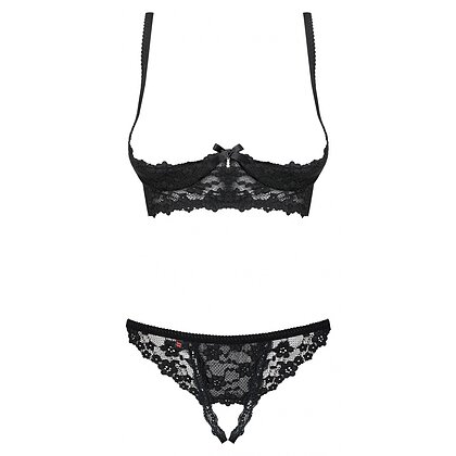 Set Fără Cupe Obsessive Letica Negru S-M