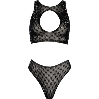 Set Intim Fantasy Cottelli Collection – Top + Tanga S-L Negru S-L