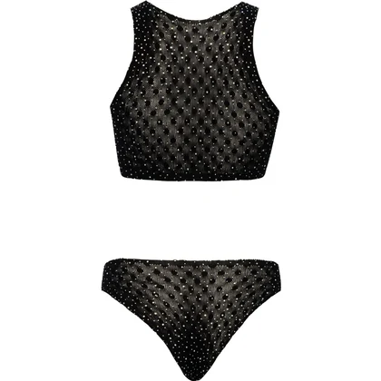 Set Intim Fantasy Cottelli Collection – Top + Tanga S-L Negru S-L