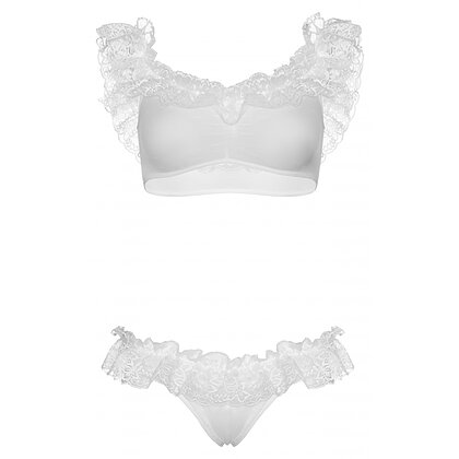 Set Leg Avenue Lace Ruffle Alb XS-L