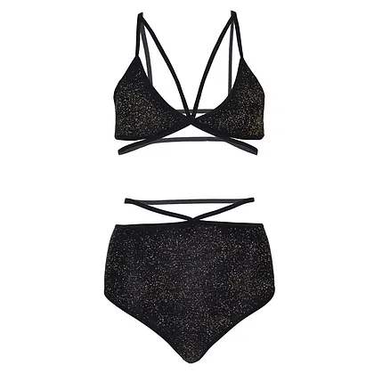 Set Leg Avenue Lurex Opaque Negru M-L