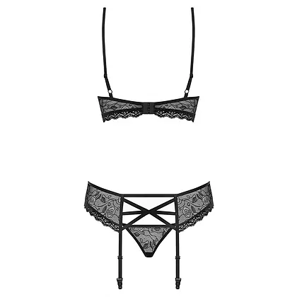 Set Lenjerie Intimă Obsessive 818-SEG Negru L-XL