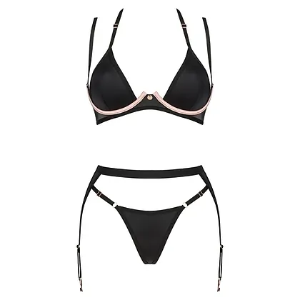 Set Obsessive 3 Piese Selinne Negru XS-S