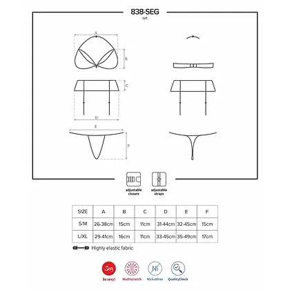 Set Obsessive 838-SEG Rosu L-XL