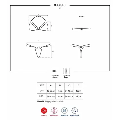 Set Obsessive 838-SET Rosu S-M