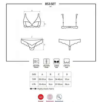 Set Obsessive 853-SET Rosu S-M