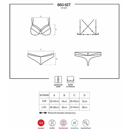 Set Obsessive 860-SET Rosu L-XL