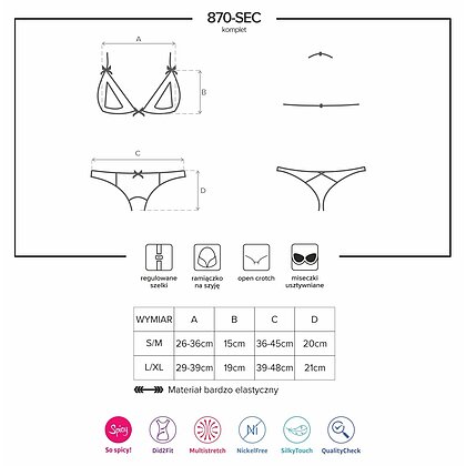 Set Obsessive 870-SEC Roșu S-M