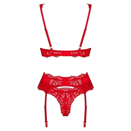 Set Obsessive Amor Cherris 3 Piese Rosu L-XL