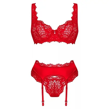 Set Obsessive Amor Cherris 3 Piese Rosu S-M