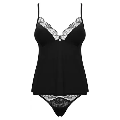 Set Obsessive Bella Rou Top Negru M-L