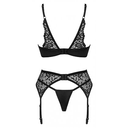Set Obsessive Bellastia 3 Piese Negru XL-2XL