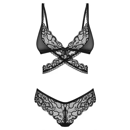 Set Obsessive Blomentis 2 Piese Negru XL-2XL