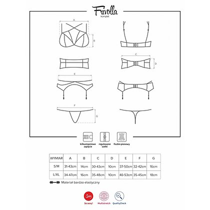 Set Obsessive Frivolla Negru L-XL