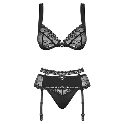 Set Obsessive Heartina Negru S-M