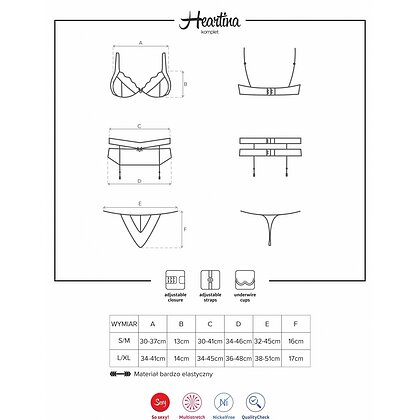 Set Obsessive Heartina Rosu S-M