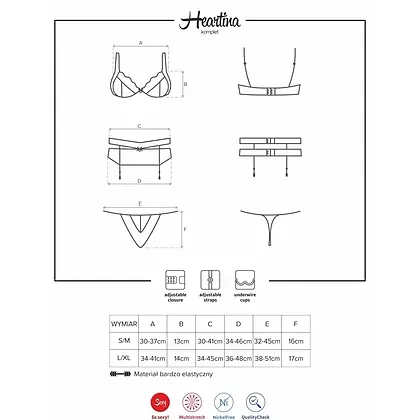 Set Obsessive Heartina Roșu S-M