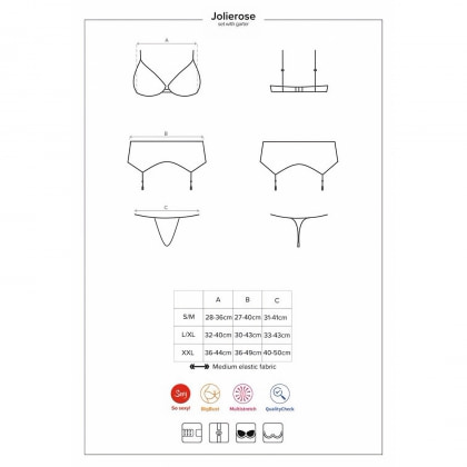 Set Obsessive Jolierose Roșu 2XL