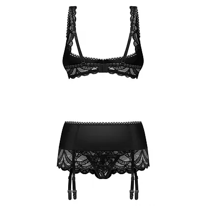 Set Obsessive Lecille 3 Piese Negru S-M