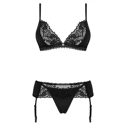 Set Obsessive Maderris 3 Piese Negru XL-2XL