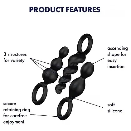 Set Satisfyer De Accesorii Pentru Satisfacție Anală Negru