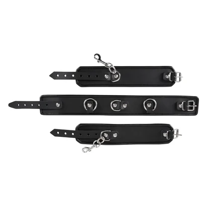 Set Zgardă Și Cătușe Mâini Zado Negru