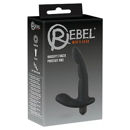 Stimulator Prostată Finger Rebel Naughty Negru