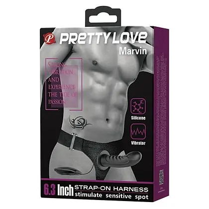 Strap-On Cu Vibratii Pretty Love Marvin Negru