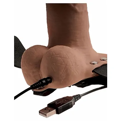 Strap On Hollow Rechargeable Fetish Fantasy 18 cm Caramel