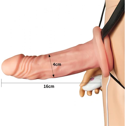 Strap On Vibrating Unisex Hollow 19cm